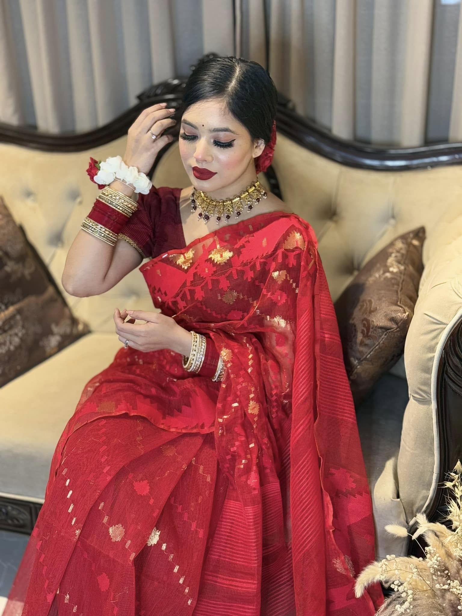 ৬০ কাউন্ট সুতার জামদানি শাড়ি। DJS-14